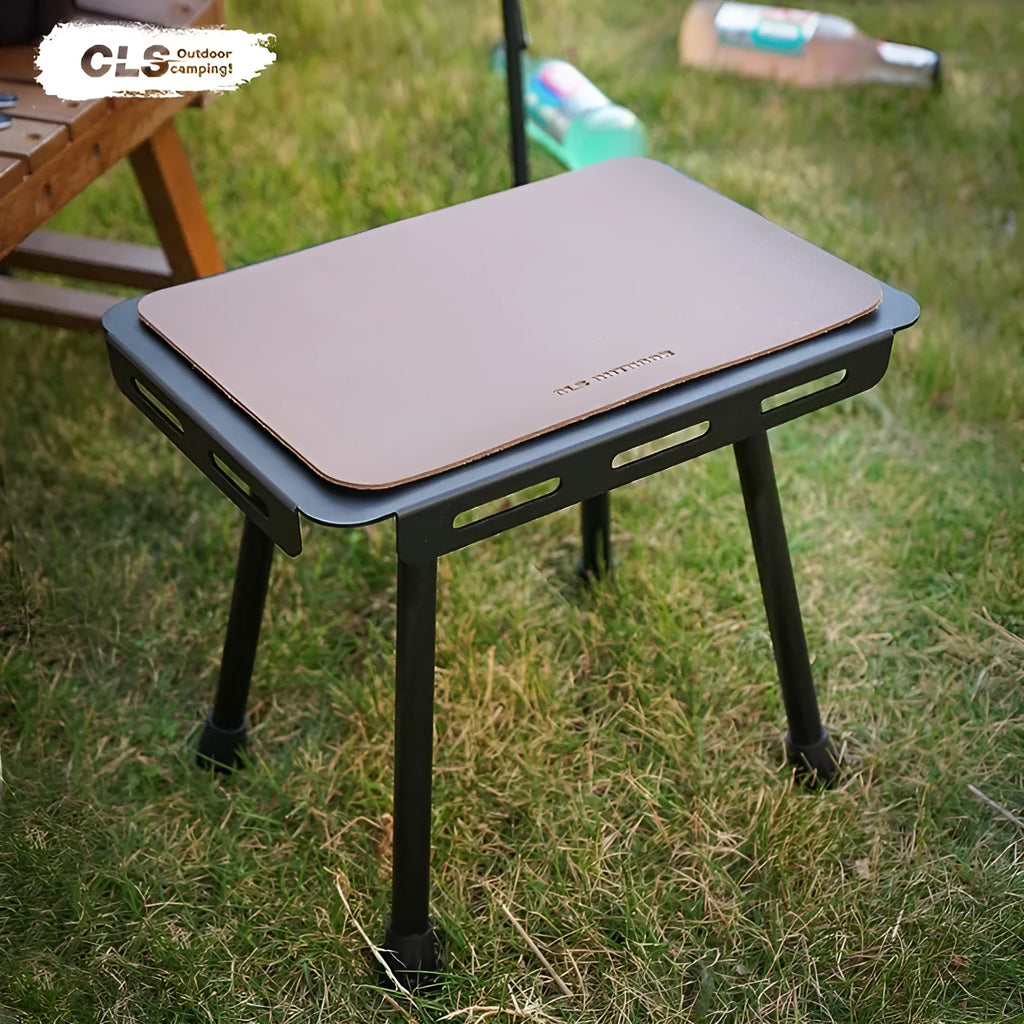 CLS aluminium folding camping stool that converts to small side table with height adjustment