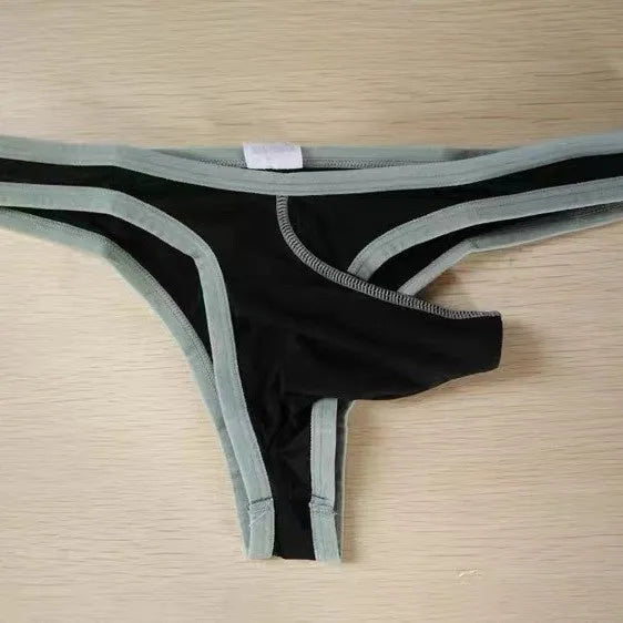 Men's Ice Silk nylon briefs in Army Green, shown with size and colour options.