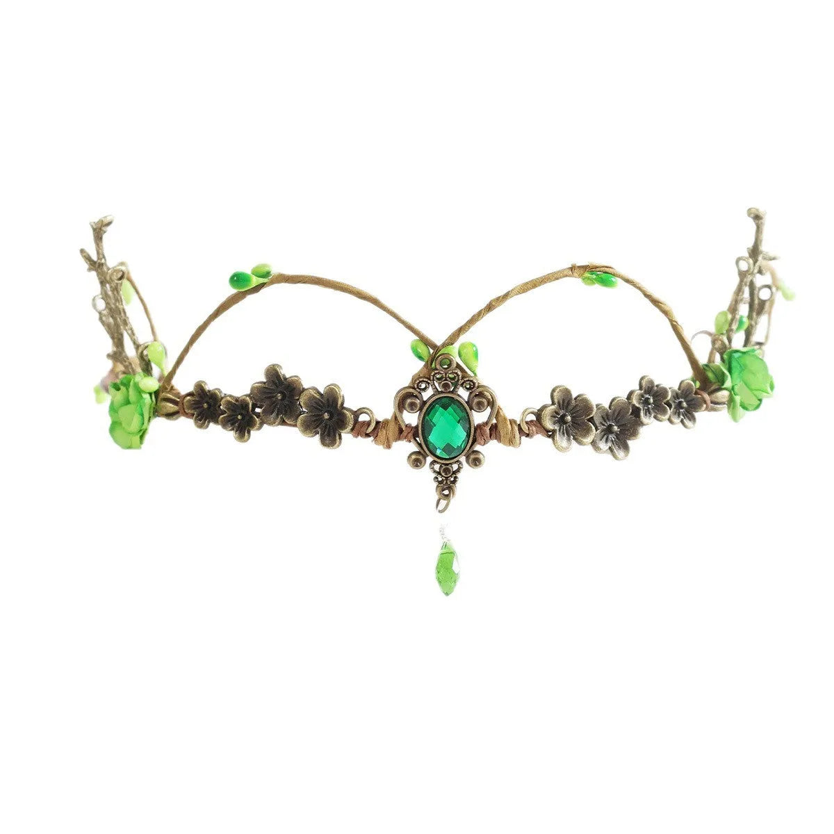 Retro handmade mori style decorative Tuinga elf queen hair headband in purple with plum blossom alloy design