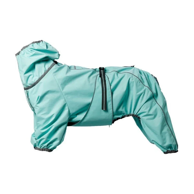 Red cotton-padded dog shell jacket made from polyester with sporty style
