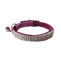 Small cat collar with elastic buckle and gang drill decoration in flocking material