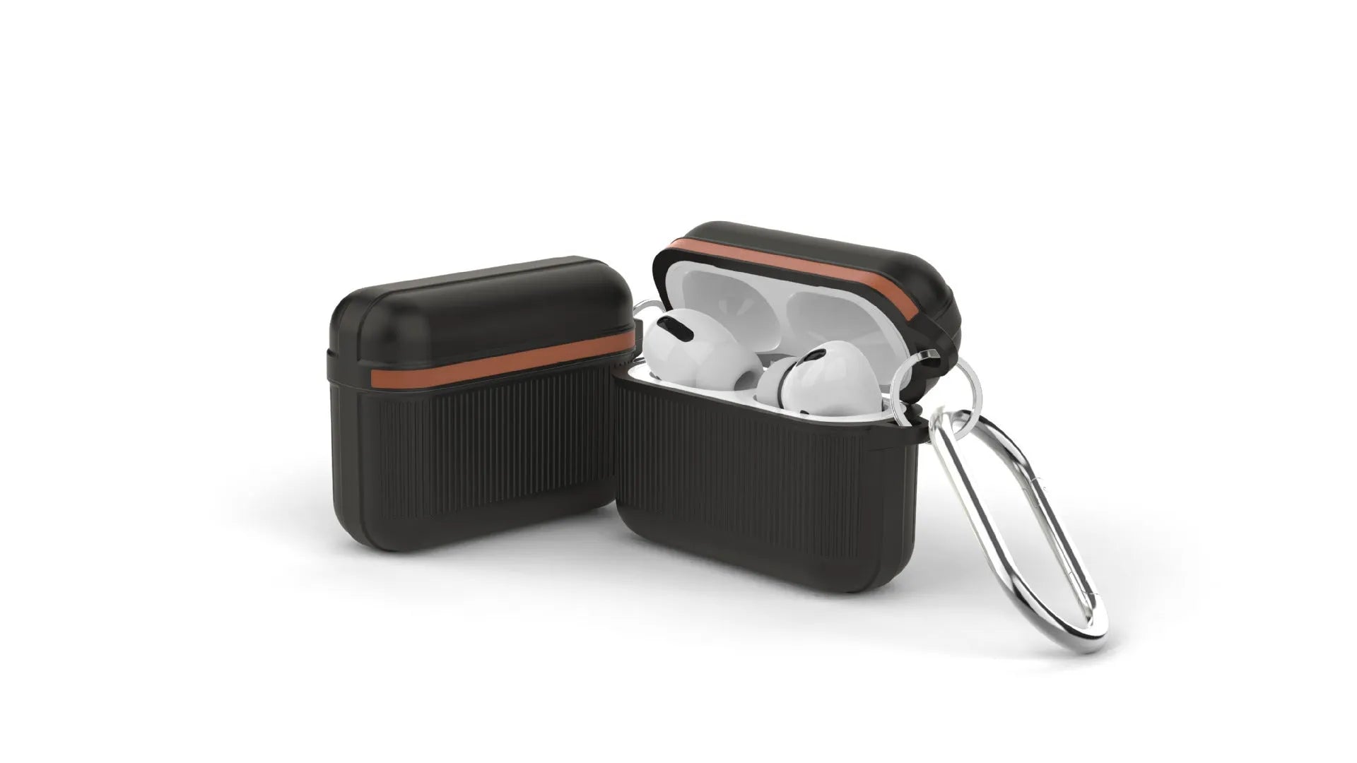 Silicone protective case for Apple AirPods with metal buckle closure in various colours