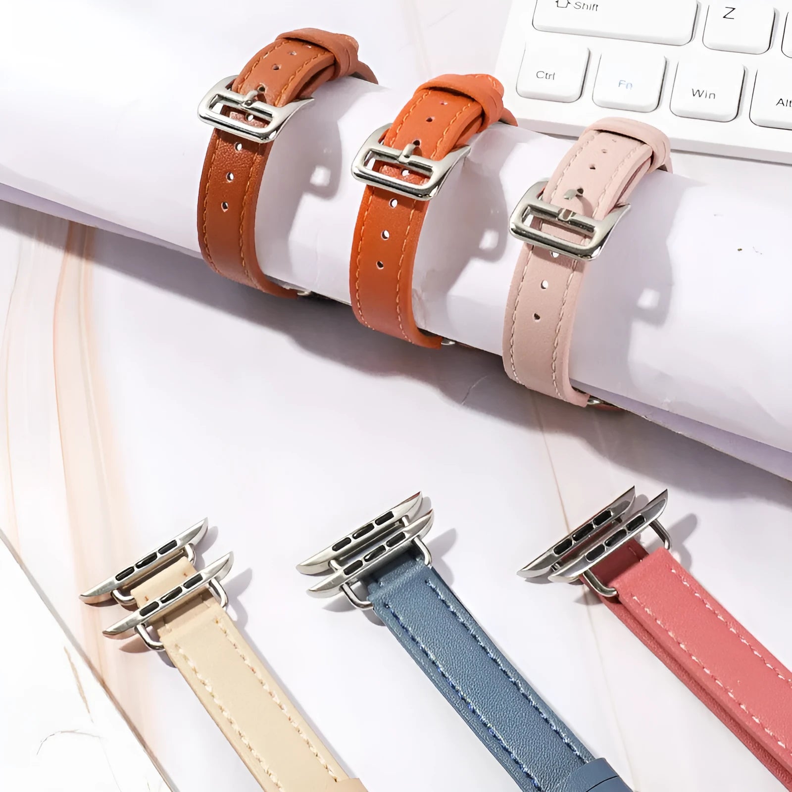 Microfiber leather single loop buckle strap for Apple Watch 38/40mm and 42/44mm