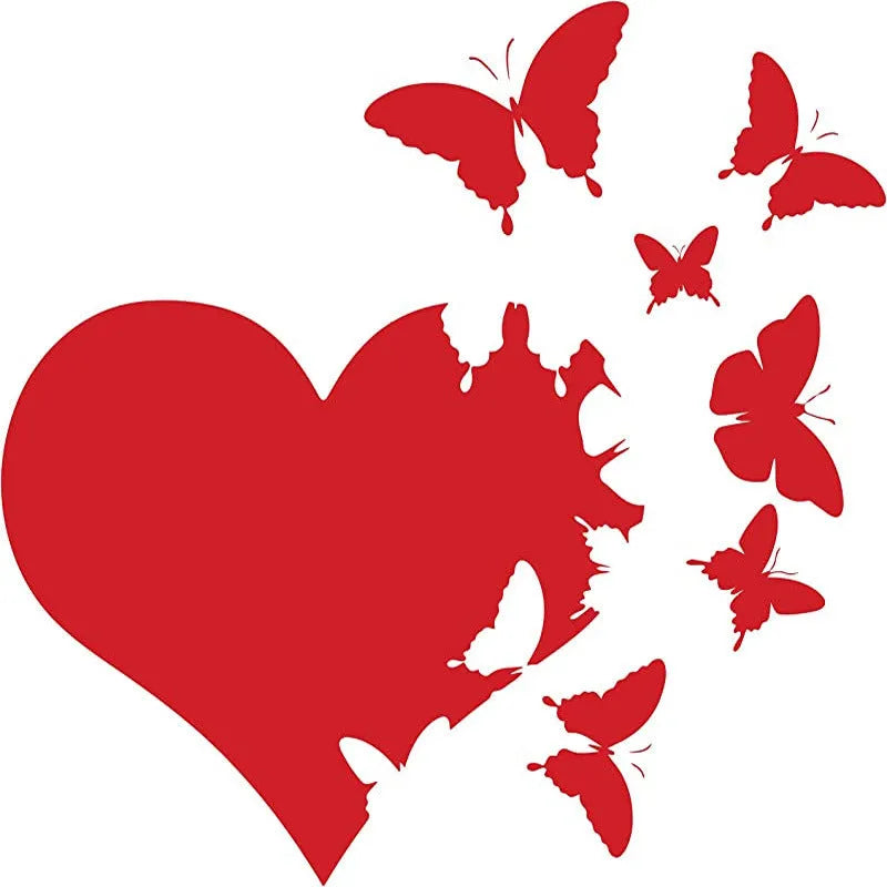 Butterfly-shaped car body decoration sticker in six colour options on 15cm grid