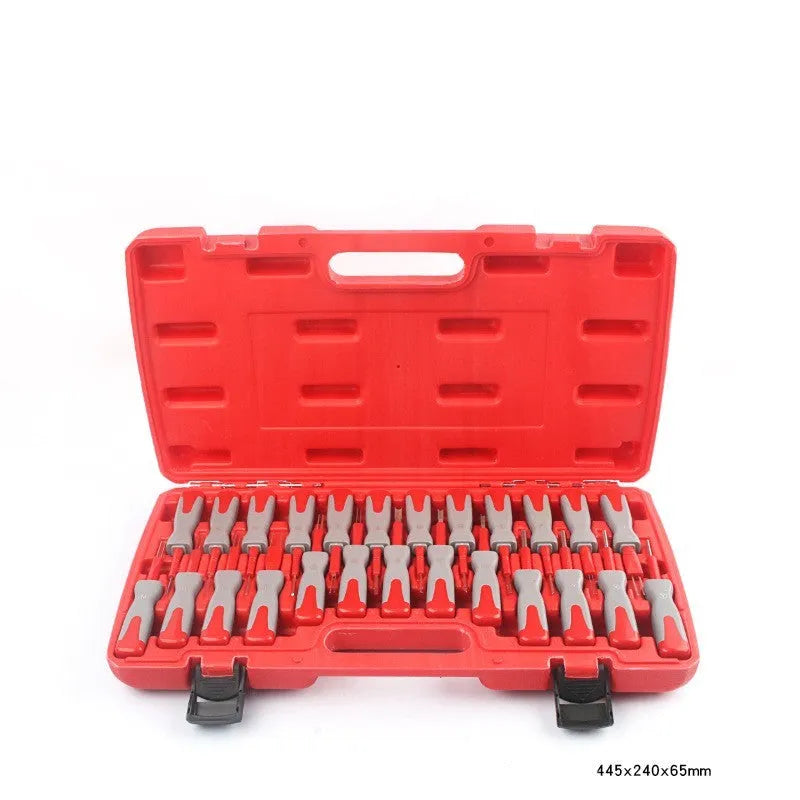 25-piece car terminal removal needle tool set in storage case for automotive electrical connector disassembly