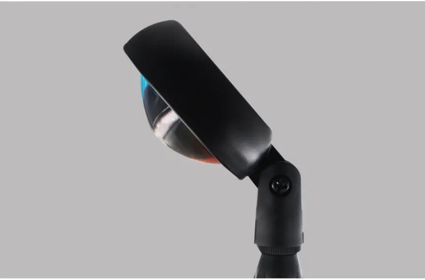 Black sunset lamp projector with metal lampshade lens on iron stand, USB cable, ambient glow effect