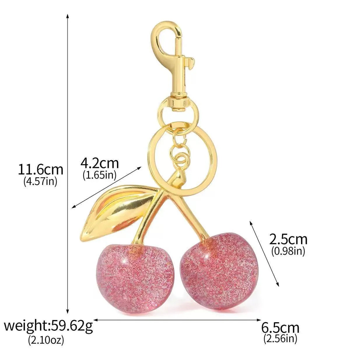 Zinc alloy cherry blossom keychain pendant in pink or red colour with three-dimensional design