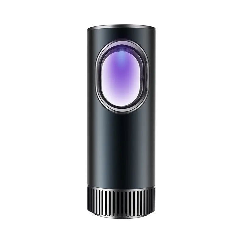 Smart car air purifier in black with formaldehyde removal and USB power supply