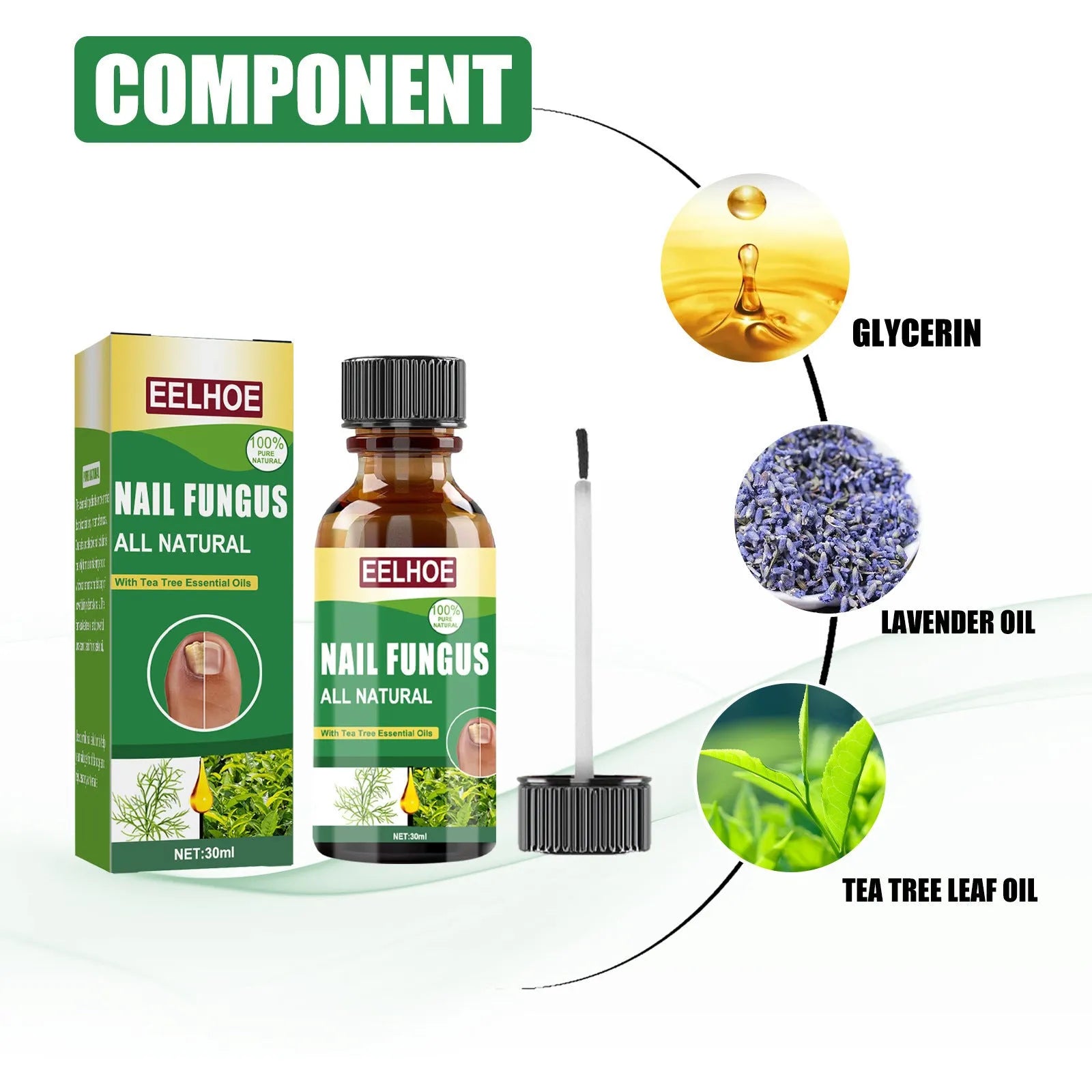 30ml tea tree oil nail repair treatment bottle for thick nail and cuticle care