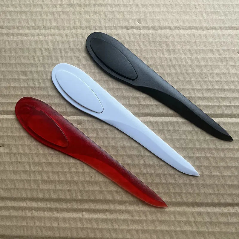 Plastic A4 paper cutter with Willow Leaf Art blade, available in black red white colours