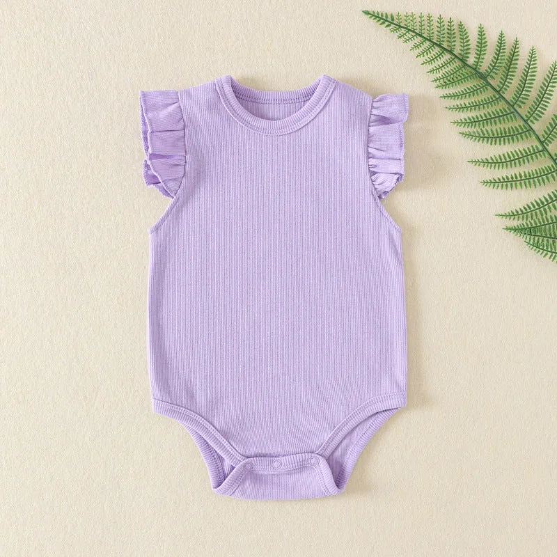 Newborn baby girl cotton knitted triangle onesie jumpsuit in dark gray with hidden snap closure