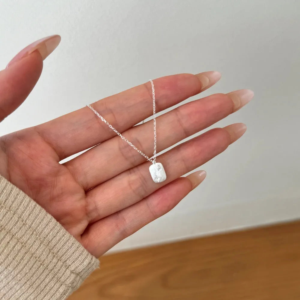 925 silver clavicle chain necklace for women electroplated finish silver colour DY190905-S-S-WH