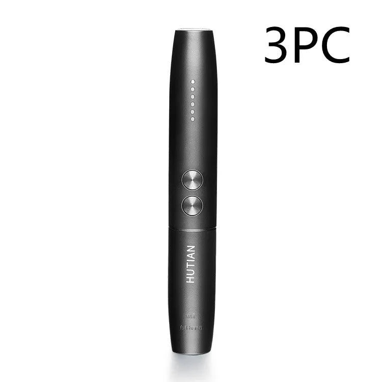 WT09 portable spy gadget detector with antenna, pen-style black body, and signal strength LED indicators on a table