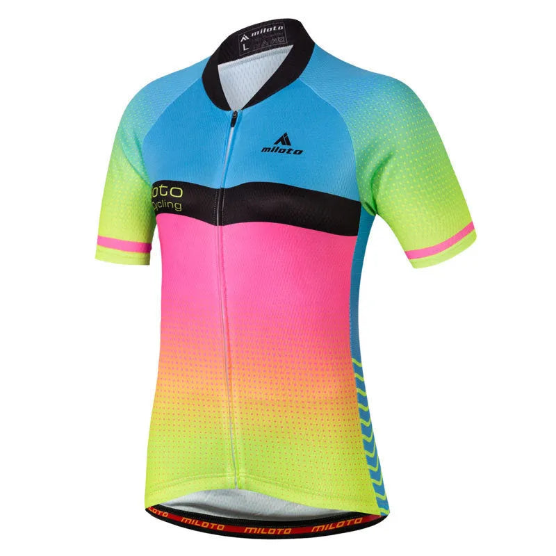 Falina Flamboyant men's summer cycling kit in black with moisture-wicking polyester Leica fabric