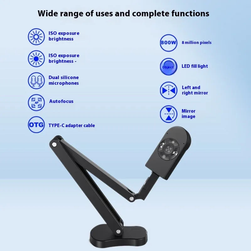 Auto focus USB webcam with microphone for computer video calls and live streaming.