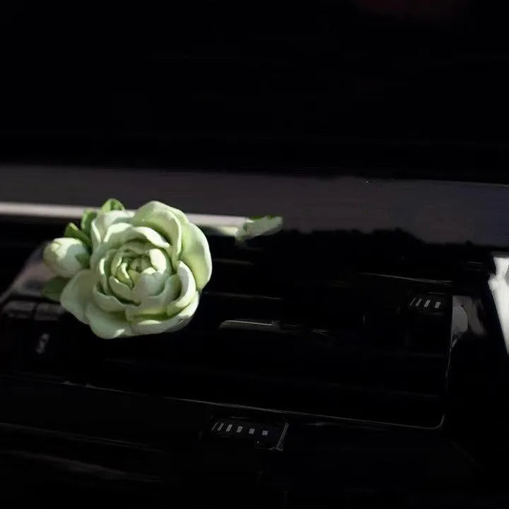 Jasmine car perfume solid gypsum vent clip in off white or fresh green with essential oil