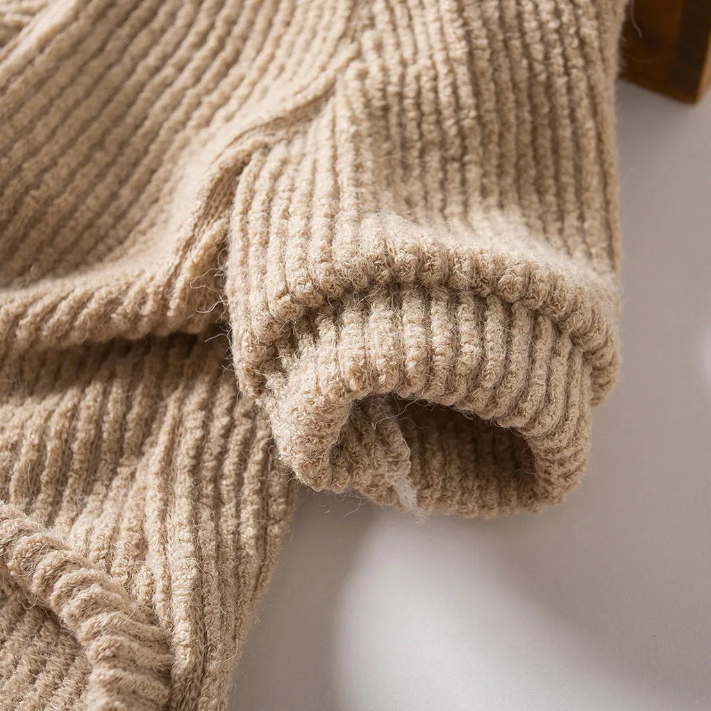 Brown knit dog sweater pullover for small breeds in sizes from XS to XL