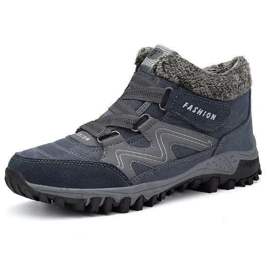 Mid-cut casual shoes with thick sole, cotton upper, round toe, wedge heel, in black, grey, and purple colours