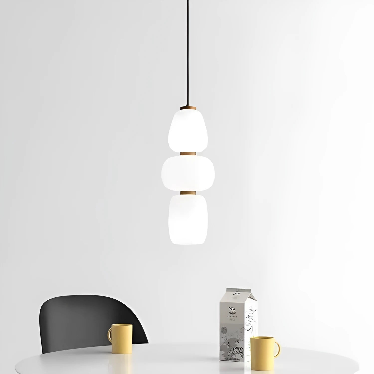 Creative long modern minimalist iron LED chandelier with warm light for living room or dining room