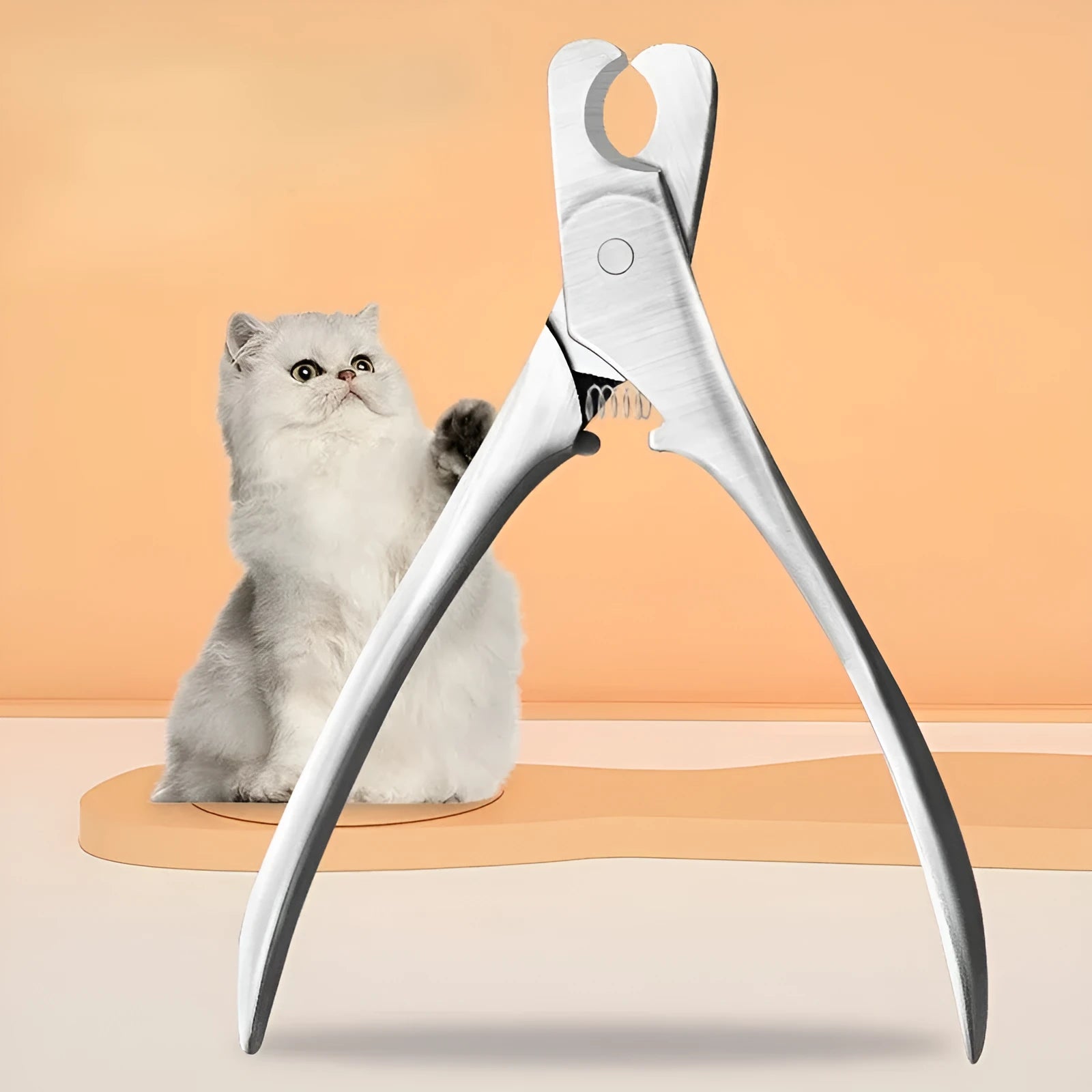 Silver stainless steel pet nail clipper for dog and cat grooming