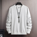 Youth round neck casual autumn cotton sweater men's long sleeves Korean style in Black A