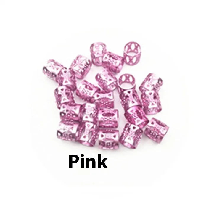 30 pack iron hollow tube hair rings for African twist braids in assorted colours