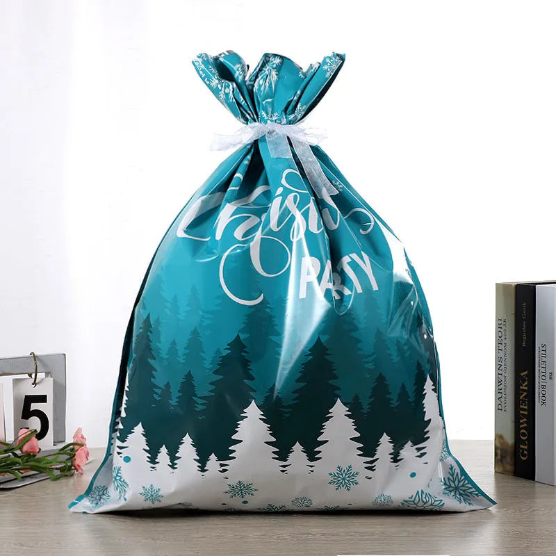 Christmas gift tying packing machine bag OPP aluminium PE 24x32cm sky blue design on white background