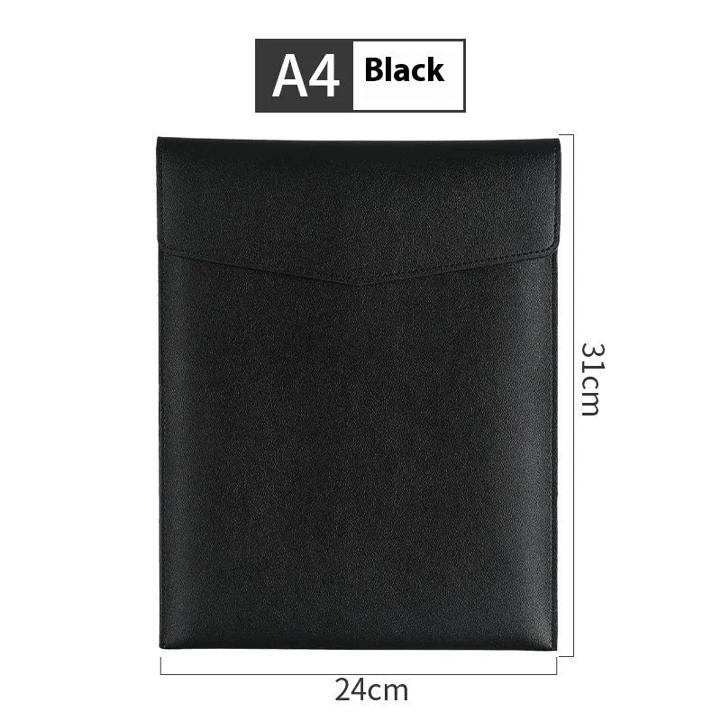 A4 vertical PVC file bag in black for business document organisation