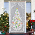 Christmas curtain decoration with high sunshade, 100x200cm polyester panel, Nordic style, featuring Santa Claus design on a white background
