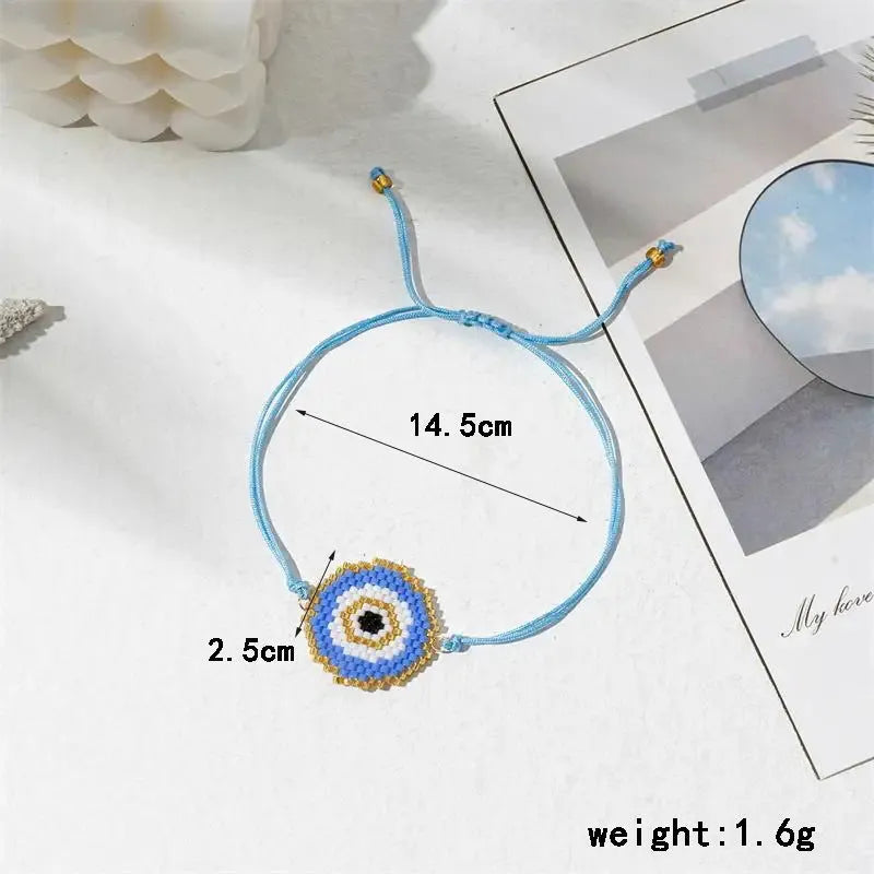 Fashion geometric glass beaded bracelet with round beads and coloured glaze finish, three colour options