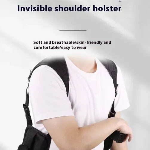 Black Oxford cloth underarm accessory kit shoulder holster with anti-theft clip for outdoor sports