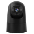 White indoor pan/tilt security camera with lens and microphone on a compact ABS/PC housing.