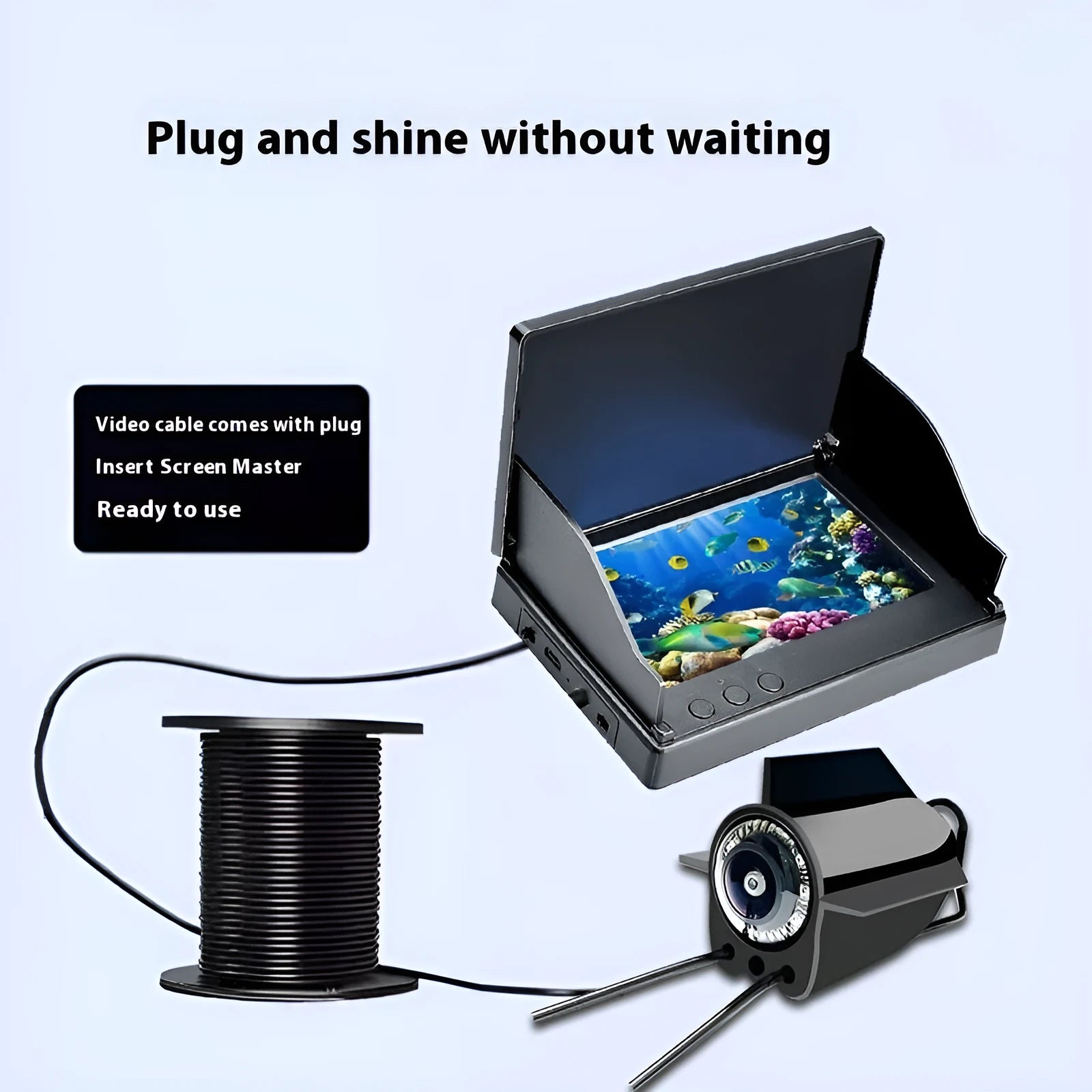 4.3-inch fish finder underwater camera with wide angle lens on IPS screen display