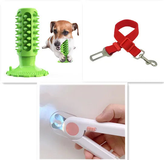 Dog toothbrush molar stick TPR teeth cleaning toy serrated edges in lake blue for all dog breeds