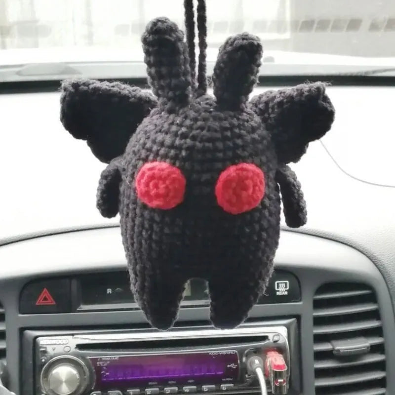 Plush hand-woven car hanging ornament with polyester cartoon character designs for Halloween and seasonal decoration