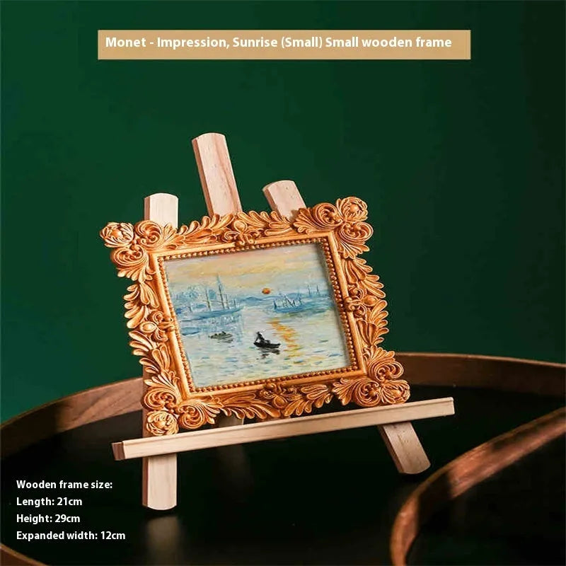 DIY paint by numbers kit showing Van Gogh's Starry Night canvas with acrylic paints and brushes