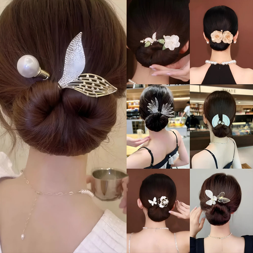 Alloy metal hair curler in fish tail style on a neutral background