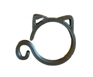 Small cat-shaped plastic plant clip in four colour options for indoor gardening support