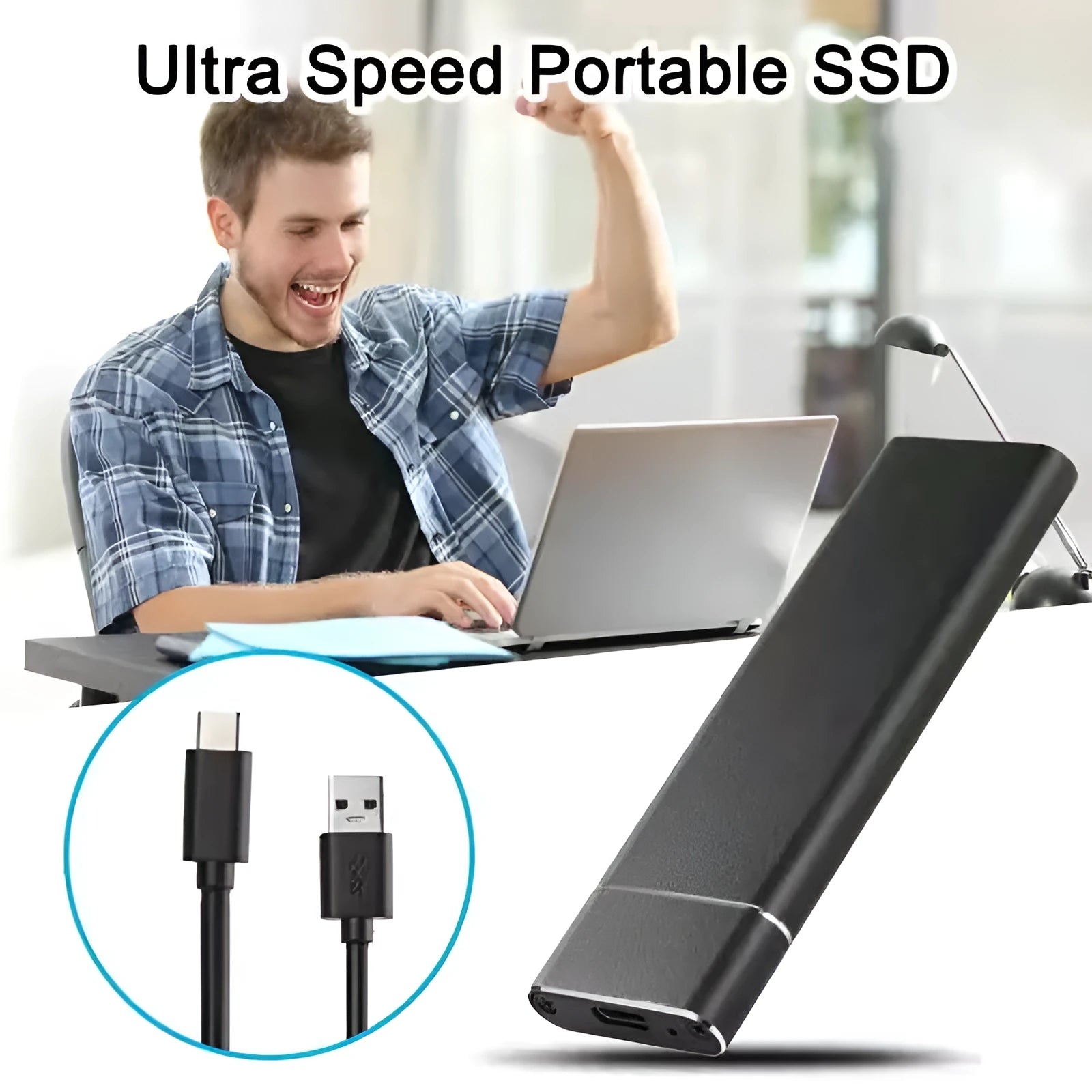 High-speed 6TB mobile hard disk with ultra-thin metal shell in black, blue, orange, red, or silver colour options