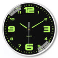 8 inch luminous wall clock with modern plastic design on wall