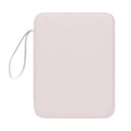 Imitation leather tablet protective case with carrying handle in light grey colour