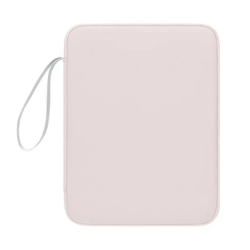Imitation leather tablet protective case with carrying handle in light grey colour