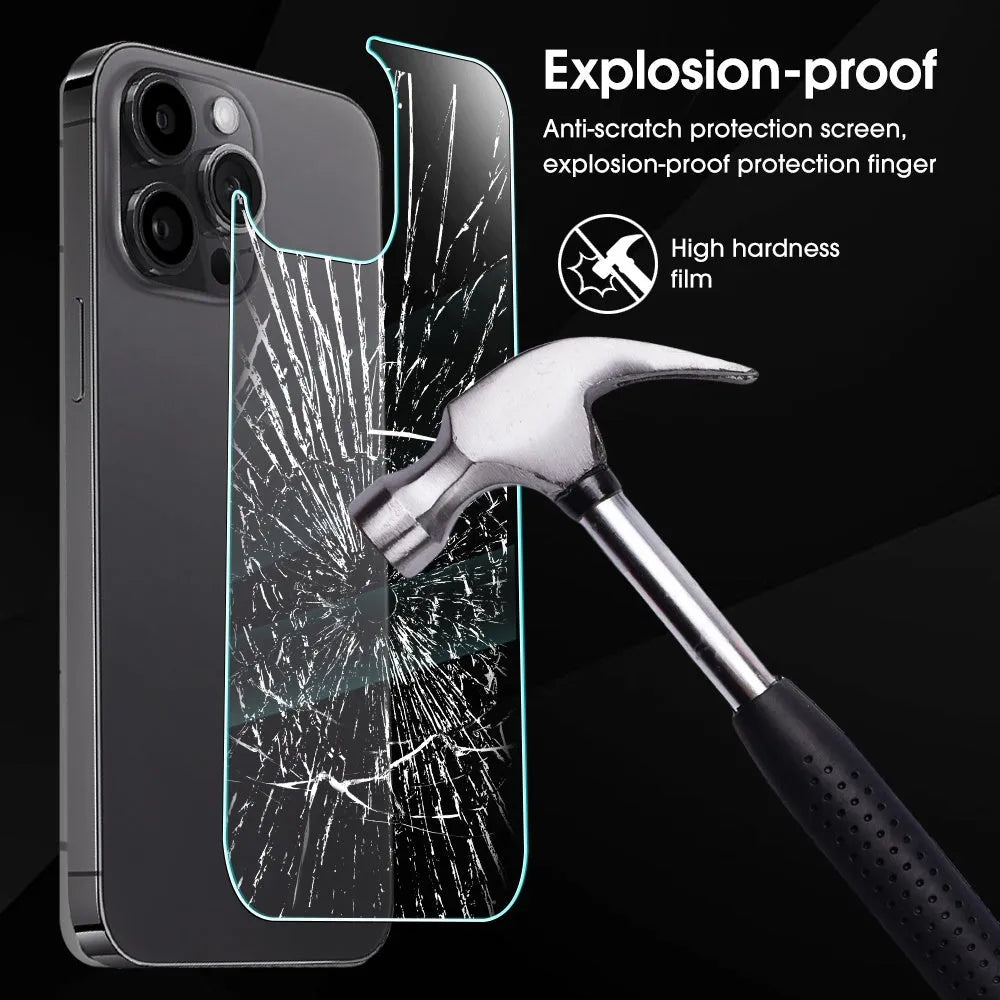 Tempered back glass protective film for iPhone 15 14 13 12 Pro Max series