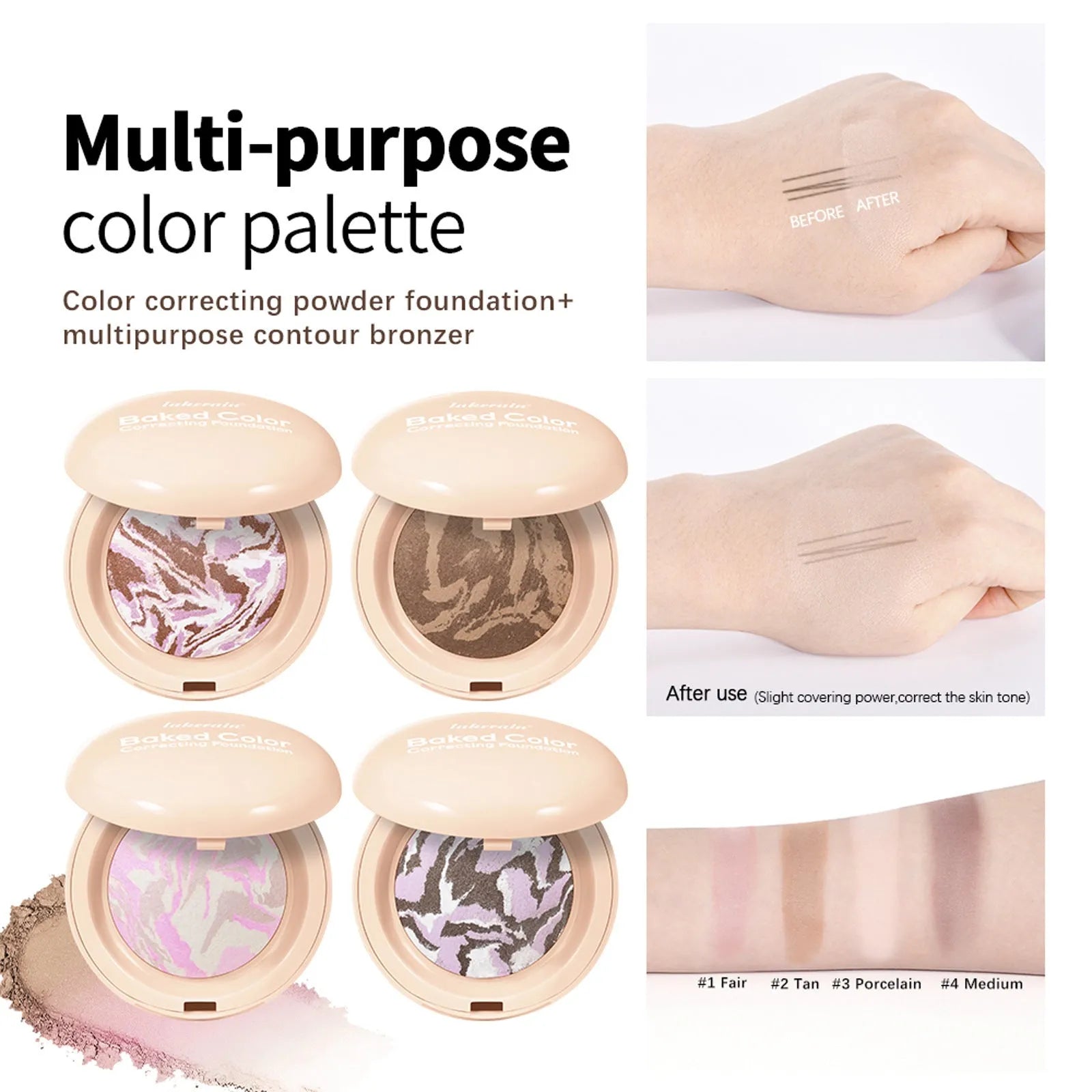 Natural Nose Shadow Blush Highlight Bronzing Powder 10g in compact packaging with colour options