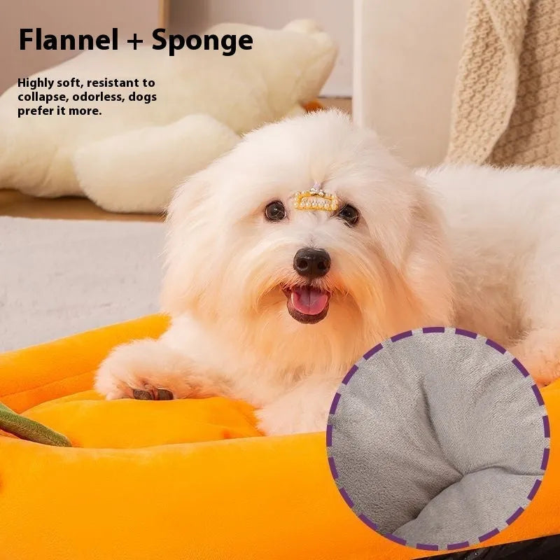Washable cloth dog mat with removable cover in brown, grey, orange, or purple colours
