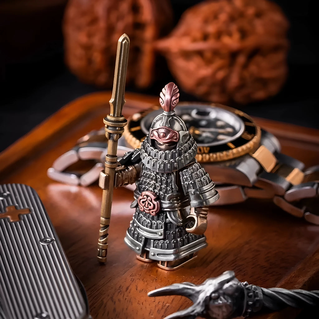 Brass hand pieces national style robot model table decoration in copper old finish on a tabletop