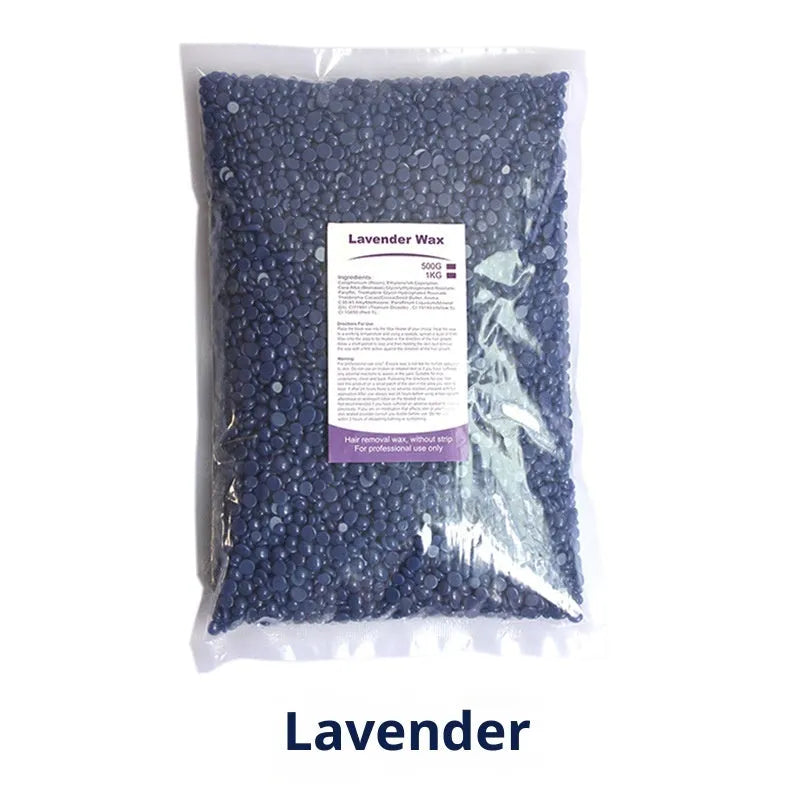 500g box of honey scented solid hard wax beans for paper-free hair removal, 18x29cm