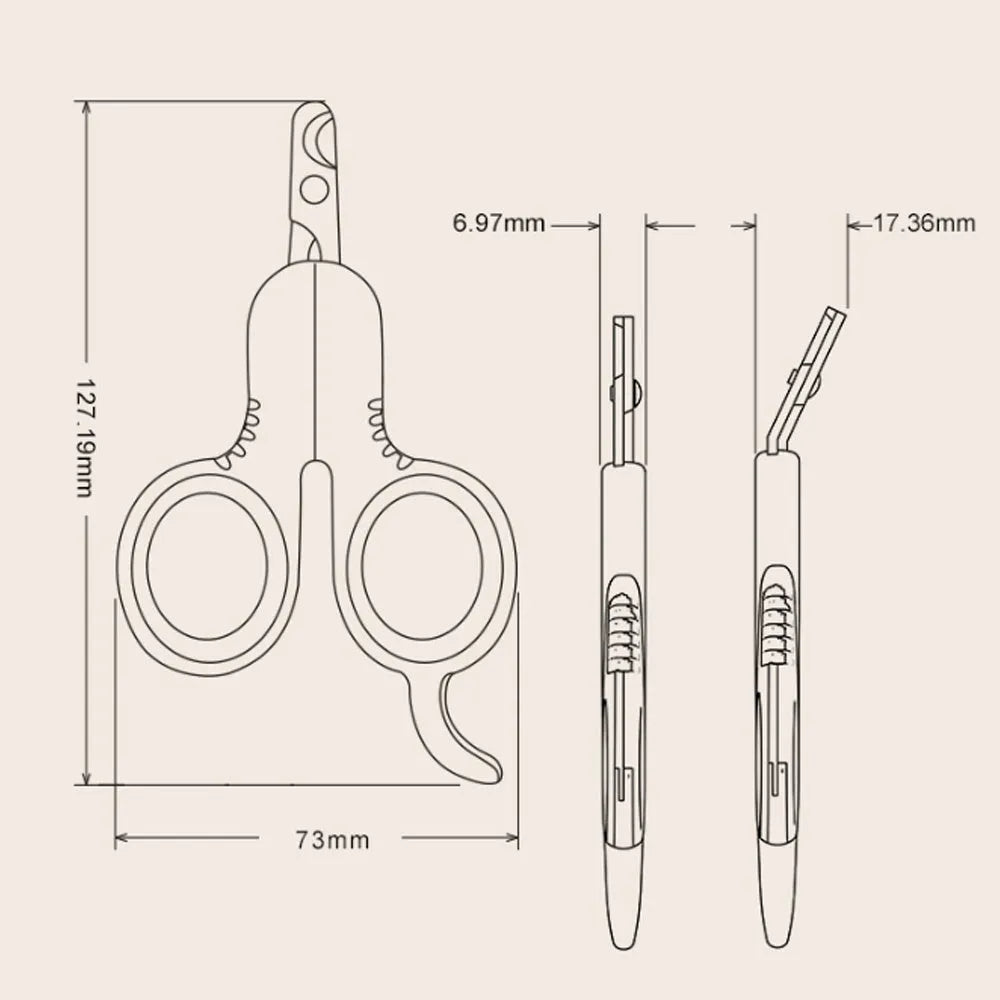 Professional grey pet nail clippers with curved stainless steel tips and a rubber-coated ergonomic handle.