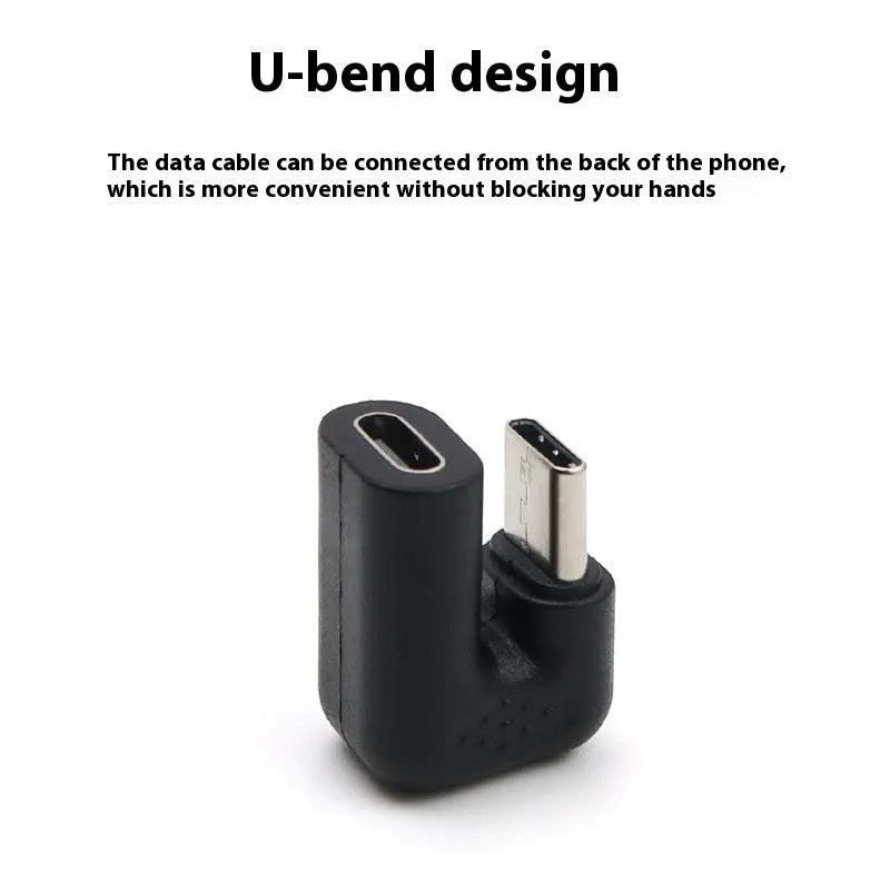 Plastic U-bend male to female adapter extension cable for mobile phones and tablets