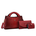Women's square vertical crossbody handbag with crocodile pattern PU material and zipper pocket in selected colour